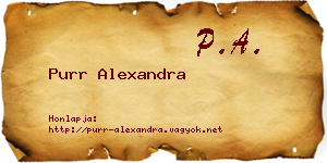 Purr Alexandra névjegykártya